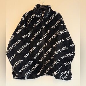 Balenciaga Black and White fake fur Jacket